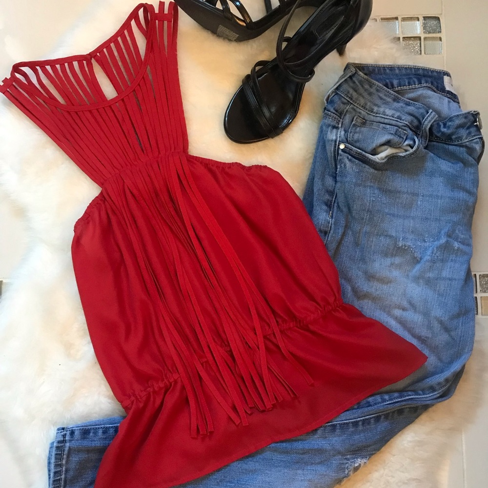 halter fringe top